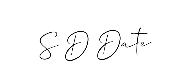 How to make S D Date name signature. Use Allison_Script style for creating short signs online. This is the latest handwritten sign. S D Date signature style 2 images and pictures png