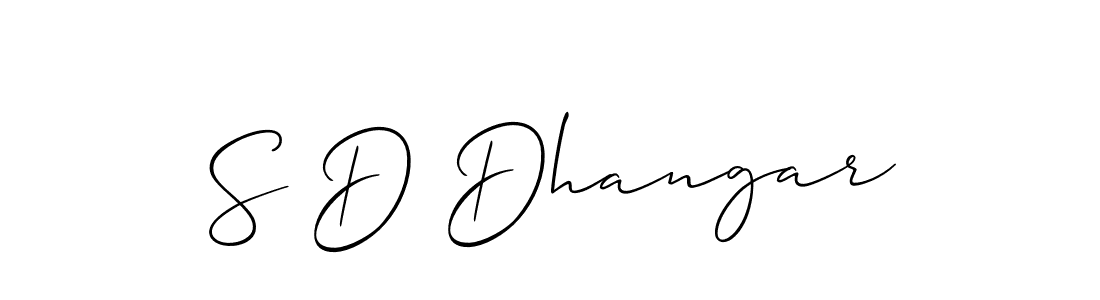 Also we have S D Dhangar name is the best signature style. Create professional handwritten signature collection using Allison_Script autograph style. S D Dhangar signature style 2 images and pictures png