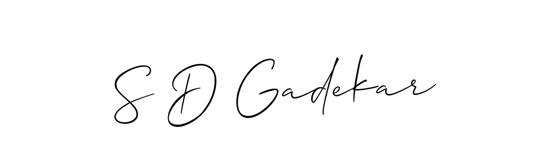 How to make S D Gadekar name signature. Use Allison_Script style for creating short signs online. This is the latest handwritten sign. S D Gadekar signature style 2 images and pictures png