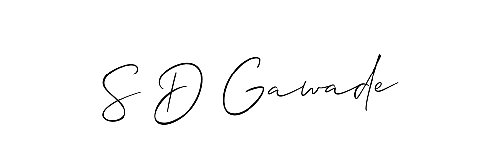 Design your own signature with our free online signature maker. With this signature software, you can create a handwritten (Allison_Script) signature for name S D Gawade. S D Gawade signature style 2 images and pictures png
