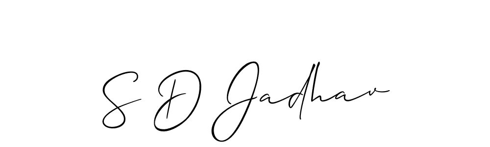 The best way (Allison_Script) to make a short signature is to pick only two or three words in your name. The name S D Jadhav include a total of six letters. For converting this name. S D Jadhav signature style 2 images and pictures png