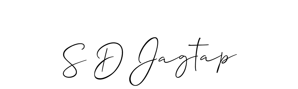 Also You can easily find your signature by using the search form. We will create S D Jagtap name handwritten signature images for you free of cost using Allison_Script sign style. S D Jagtap signature style 2 images and pictures png