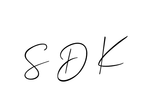 Make a beautiful signature design for name S D K. With this signature (Allison_Script) style, you can create a handwritten signature for free. S D K signature style 2 images and pictures png