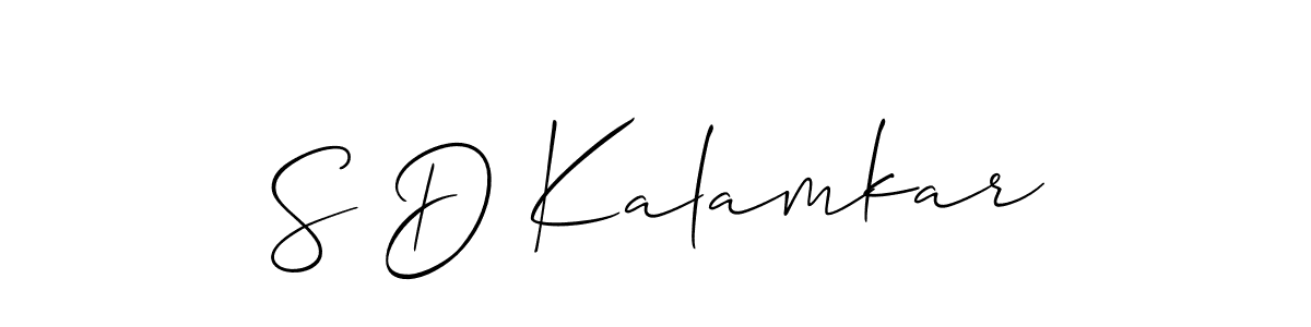 How to make S D Kalamkar name signature. Use Allison_Script style for creating short signs online. This is the latest handwritten sign. S D Kalamkar signature style 2 images and pictures png