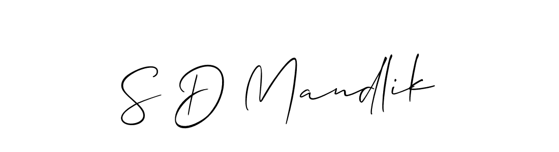 Allison_Script is a professional signature style that is perfect for those who want to add a touch of class to their signature. It is also a great choice for those who want to make their signature more unique. Get S D Mandlik name to fancy signature for free. S D Mandlik signature style 2 images and pictures png