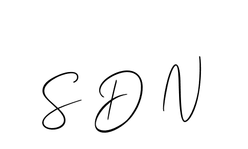 Allison_Script is a professional signature style that is perfect for those who want to add a touch of class to their signature. It is also a great choice for those who want to make their signature more unique. Get S D N name to fancy signature for free. S D N signature style 2 images and pictures png