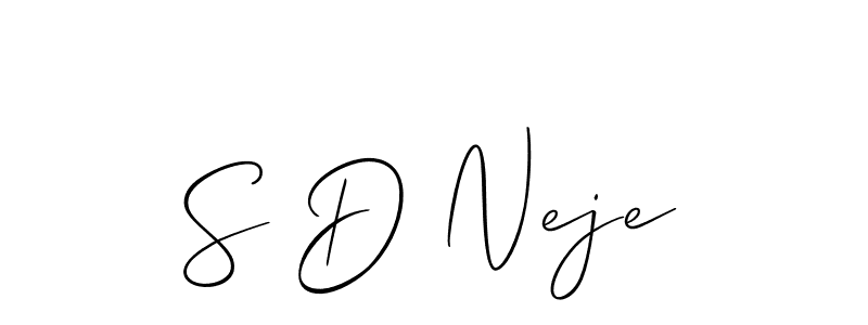 S D Neje stylish signature style. Best Handwritten Sign (Allison_Script) for my name. Handwritten Signature Collection Ideas for my name S D Neje. S D Neje signature style 2 images and pictures png