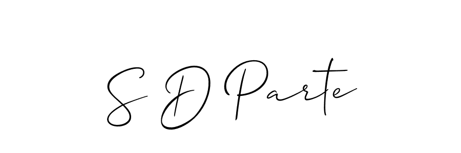if you are searching for the best signature style for your name S D Parte. so please give up your signature search. here we have designed multiple signature styles  using Allison_Script. S D Parte signature style 2 images and pictures png