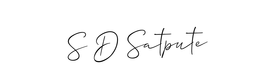 S D Satpute stylish signature style. Best Handwritten Sign (Allison_Script) for my name. Handwritten Signature Collection Ideas for my name S D Satpute. S D Satpute signature style 2 images and pictures png