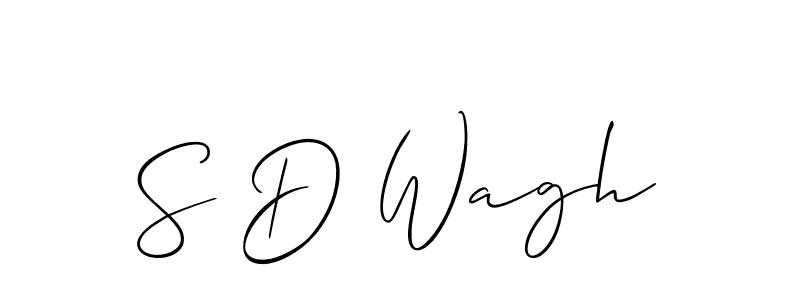 The best way (Allison_Script) to make a short signature is to pick only two or three words in your name. The name S D Wagh include a total of six letters. For converting this name. S D Wagh signature style 2 images and pictures png