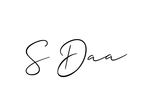 The best way (Allison_Script) to make a short signature is to pick only two or three words in your name. The name S Daa include a total of six letters. For converting this name. S Daa signature style 2 images and pictures png