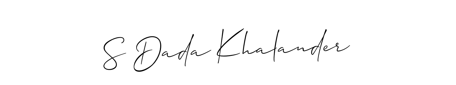 It looks lik you need a new signature style for name S Dada Khalander. Design unique handwritten (Allison_Script) signature with our free signature maker in just a few clicks. S Dada Khalander signature style 2 images and pictures png