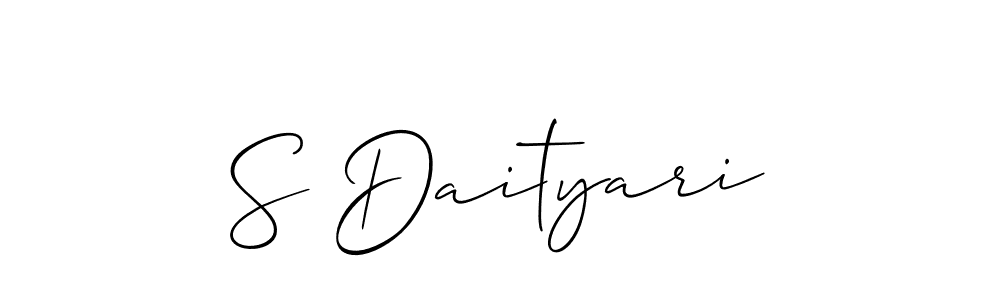 Check out images of Autograph of S Daityari name. Actor S Daityari Signature Style. Allison_Script is a professional sign style online. S Daityari signature style 2 images and pictures png