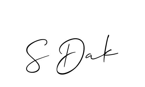 Create a beautiful signature design for name S Dak. With this signature (Allison_Script) fonts, you can make a handwritten signature for free. S Dak signature style 2 images and pictures png