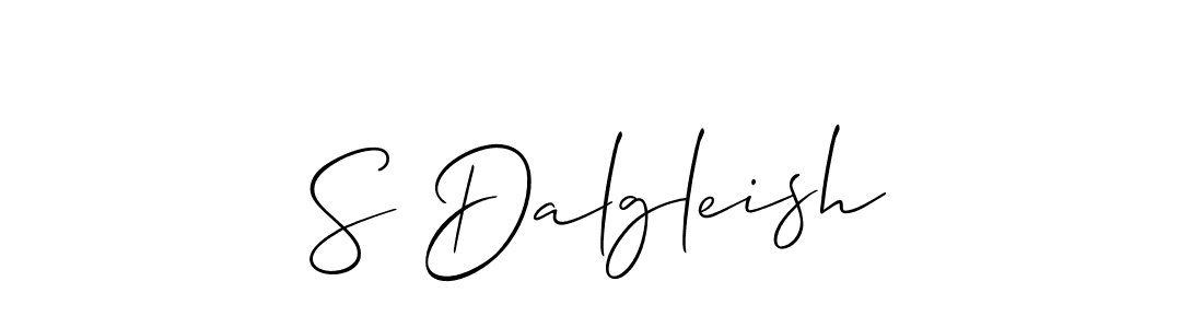 Use a signature maker to create a handwritten signature online. With this signature software, you can design (Allison_Script) your own signature for name S Dalgleish. S Dalgleish signature style 2 images and pictures png