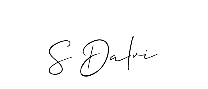 Also we have S Dalvi name is the best signature style. Create professional handwritten signature collection using Allison_Script autograph style. S Dalvi signature style 2 images and pictures png