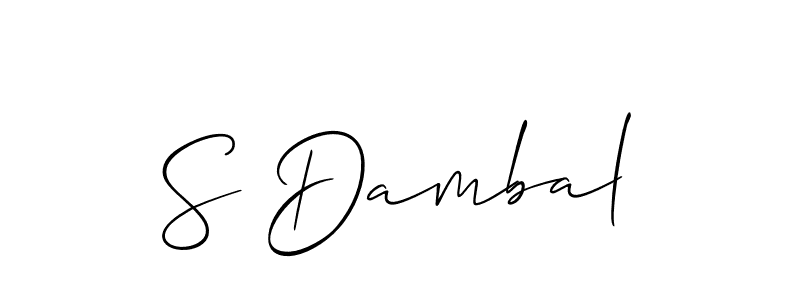 if you are searching for the best signature style for your name S Dambal. so please give up your signature search. here we have designed multiple signature styles  using Allison_Script. S Dambal signature style 2 images and pictures png