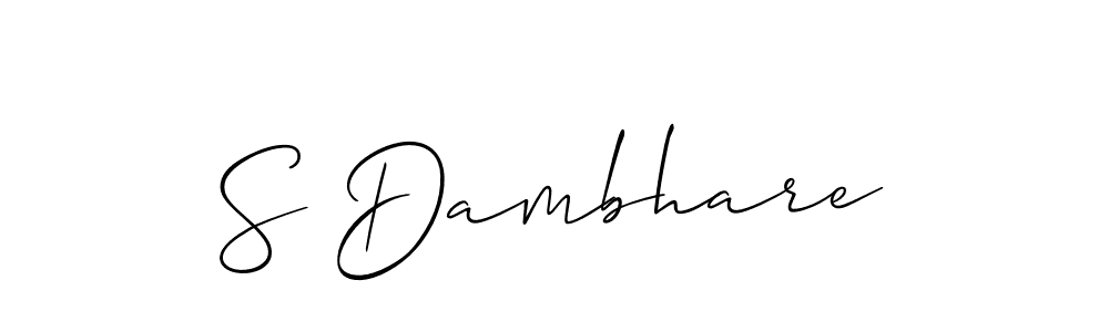 Also we have S Dambhare name is the best signature style. Create professional handwritten signature collection using Allison_Script autograph style. S Dambhare signature style 2 images and pictures png