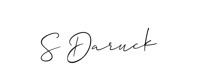 Check out images of Autograph of S Daruck name. Actor S Daruck Signature Style. Allison_Script is a professional sign style online. S Daruck signature style 2 images and pictures png