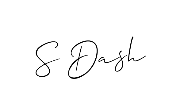 The best way (Allison_Script) to make a short signature is to pick only two or three words in your name. The name S Dash include a total of six letters. For converting this name. S Dash signature style 2 images and pictures png