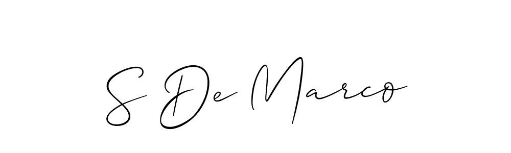 It looks lik you need a new signature style for name S De Marco. Design unique handwritten (Allison_Script) signature with our free signature maker in just a few clicks. S De Marco signature style 2 images and pictures png