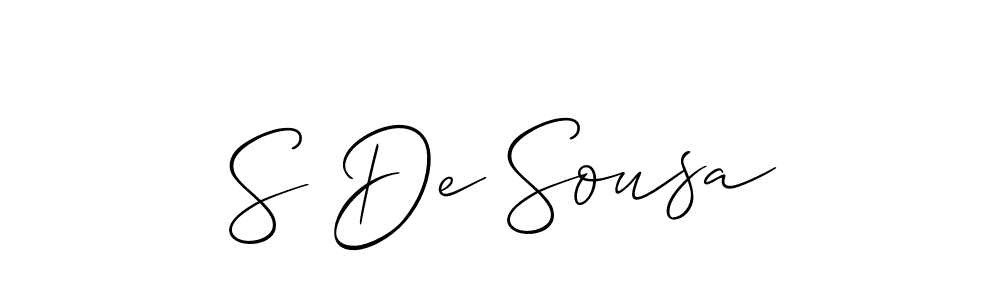 Make a beautiful signature design for name S De Sousa. With this signature (Allison_Script) style, you can create a handwritten signature for free. S De Sousa signature style 2 images and pictures png