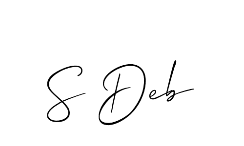 Allison_Script is a professional signature style that is perfect for those who want to add a touch of class to their signature. It is also a great choice for those who want to make their signature more unique. Get S Deb name to fancy signature for free. S Deb signature style 2 images and pictures png
