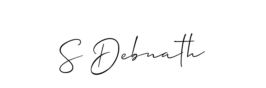 if you are searching for the best signature style for your name S Debnath. so please give up your signature search. here we have designed multiple signature styles  using Allison_Script. S Debnath signature style 2 images and pictures png