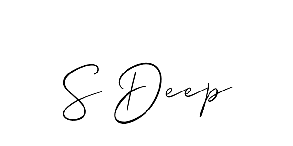 The best way (Allison_Script) to make a short signature is to pick only two or three words in your name. The name S Deep include a total of six letters. For converting this name. S Deep signature style 2 images and pictures png