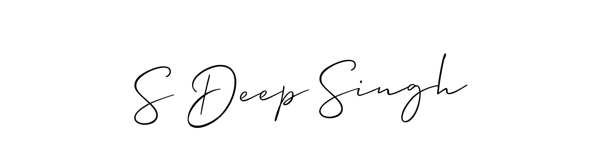 if you are searching for the best signature style for your name S Deep Singh. so please give up your signature search. here we have designed multiple signature styles  using Allison_Script. S Deep Singh signature style 2 images and pictures png