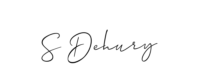 Also we have S Dehury name is the best signature style. Create professional handwritten signature collection using Allison_Script autograph style. S Dehury signature style 2 images and pictures png