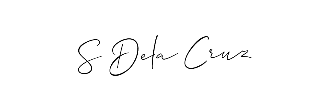 Allison_Script is a professional signature style that is perfect for those who want to add a touch of class to their signature. It is also a great choice for those who want to make their signature more unique. Get S Dela Cruz name to fancy signature for free. S Dela Cruz signature style 2 images and pictures png