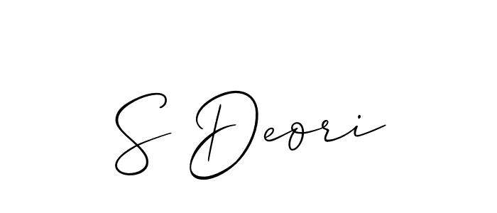 Also You can easily find your signature by using the search form. We will create S Deori name handwritten signature images for you free of cost using Allison_Script sign style. S Deori signature style 2 images and pictures png