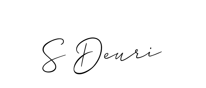 How to make S Deuri name signature. Use Allison_Script style for creating short signs online. This is the latest handwritten sign. S Deuri signature style 2 images and pictures png