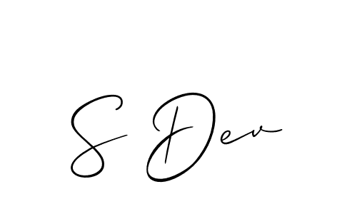 Create a beautiful signature design for name S Dev. With this signature (Allison_Script) fonts, you can make a handwritten signature for free. S Dev signature style 2 images and pictures png