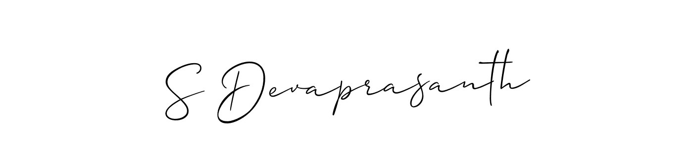 S Devaprasanth stylish signature style. Best Handwritten Sign (Allison_Script) for my name. Handwritten Signature Collection Ideas for my name S Devaprasanth. S Devaprasanth signature style 2 images and pictures png
