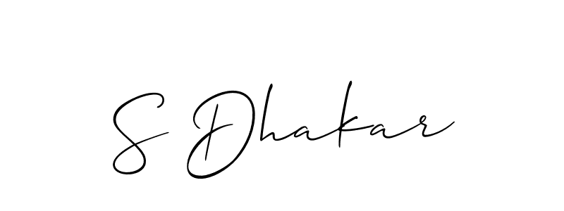 Make a short S Dhakar signature style. Manage your documents anywhere anytime using Allison_Script. Create and add eSignatures, submit forms, share and send files easily. S Dhakar signature style 2 images and pictures png