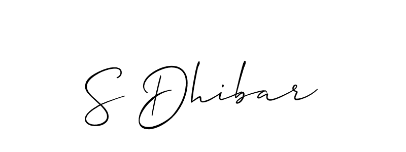 Create a beautiful signature design for name S Dhibar. With this signature (Allison_Script) fonts, you can make a handwritten signature for free. S Dhibar signature style 2 images and pictures png