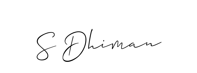 S Dhiman stylish signature style. Best Handwritten Sign (Allison_Script) for my name. Handwritten Signature Collection Ideas for my name S Dhiman. S Dhiman signature style 2 images and pictures png
