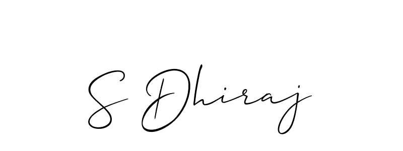 if you are searching for the best signature style for your name S Dhiraj. so please give up your signature search. here we have designed multiple signature styles  using Allison_Script. S Dhiraj signature style 2 images and pictures png