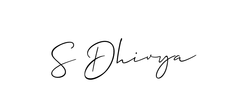 Design your own signature with our free online signature maker. With this signature software, you can create a handwritten (Allison_Script) signature for name S Dhivya. S Dhivya signature style 2 images and pictures png