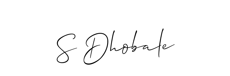 Also we have S Dhobale name is the best signature style. Create professional handwritten signature collection using Allison_Script autograph style. S Dhobale signature style 2 images and pictures png