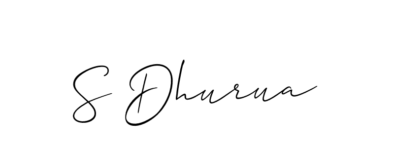 Make a beautiful signature design for name S Dhurua. With this signature (Allison_Script) style, you can create a handwritten signature for free. S Dhurua signature style 2 images and pictures png