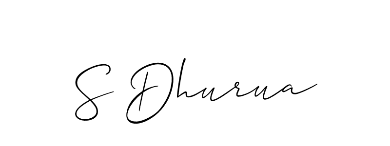 Similarly Allison_Script is the best handwritten signature design. Signature creator online .You can use it as an online autograph creator for name S Dhurua. S Dhurua signature style 2 images and pictures png