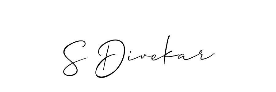 You should practise on your own different ways (Allison_Script) to write your name (S Divekar) in signature. don't let someone else do it for you. S Divekar signature style 2 images and pictures png