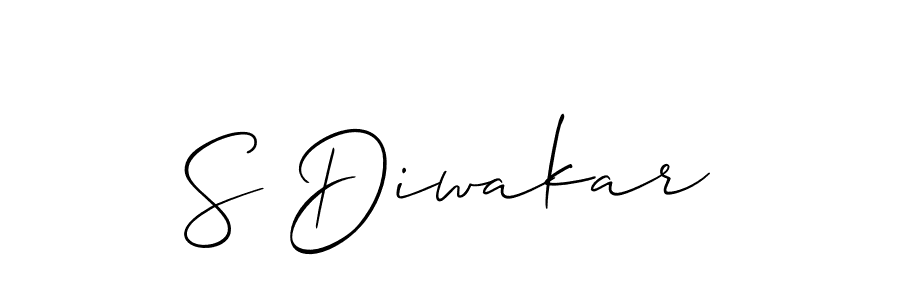 Use a signature maker to create a handwritten signature online. With this signature software, you can design (Allison_Script) your own signature for name S Diwakar. S Diwakar signature style 2 images and pictures png
