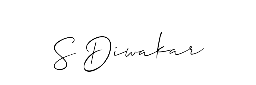 Use a signature maker to create a handwritten signature online. With this signature software, you can design (Allison_Script) your own signature for name S Diwakar. S Diwakar signature style 2 images and pictures png