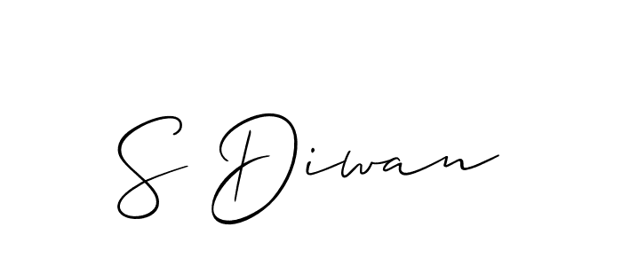 Create a beautiful signature design for name S Diwan. With this signature (Allison_Script) fonts, you can make a handwritten signature for free. S Diwan signature style 2 images and pictures png