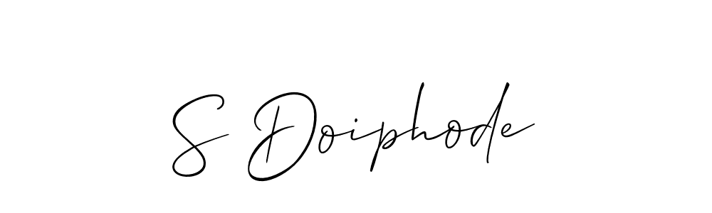 Design your own signature with our free online signature maker. With this signature software, you can create a handwritten (Allison_Script) signature for name S Doiphode. S Doiphode signature style 2 images and pictures png