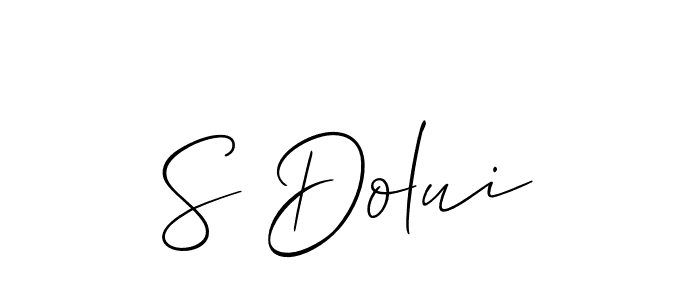 You can use this online signature creator to create a handwritten signature for the name S Dolui. This is the best online autograph maker. S Dolui signature style 2 images and pictures png